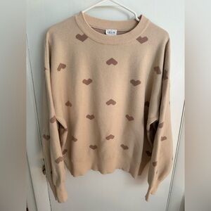 LeLis Boutique Heart Print Sweater